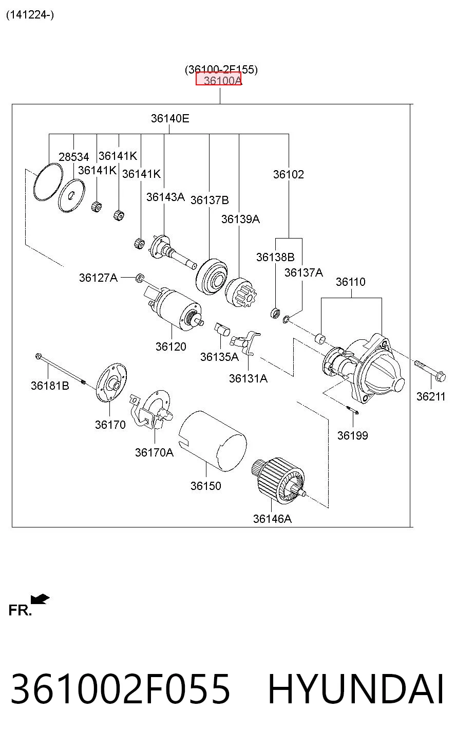 361002F055 Hyundai/Kia Стартер двигуна
