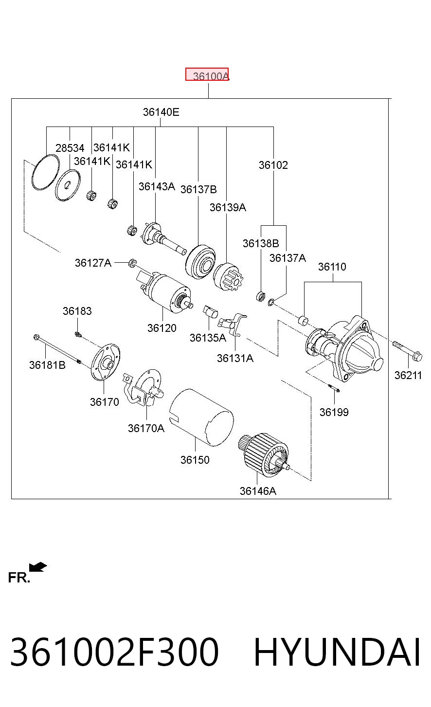 361002F300 Hyundai/Kia Стартер двигуна