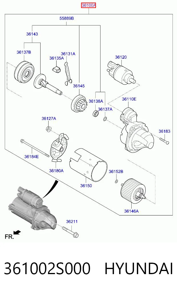 361002S000 Hyundai/Kia Стартер двигуна