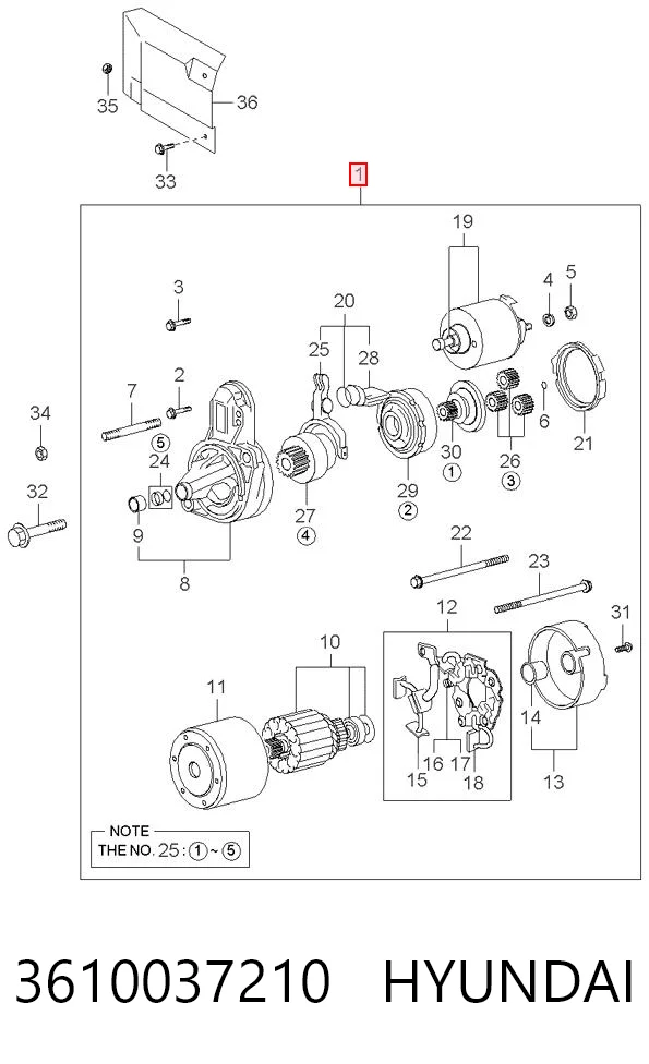3610037210 Hyundai/Kia Стартер двигуна