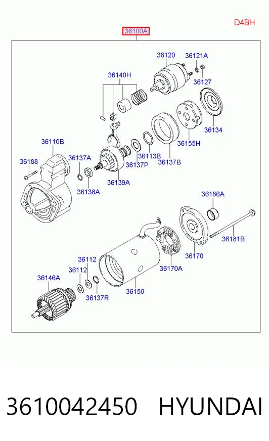 3610042450 Hyundai/Kia Стартер двигуна
