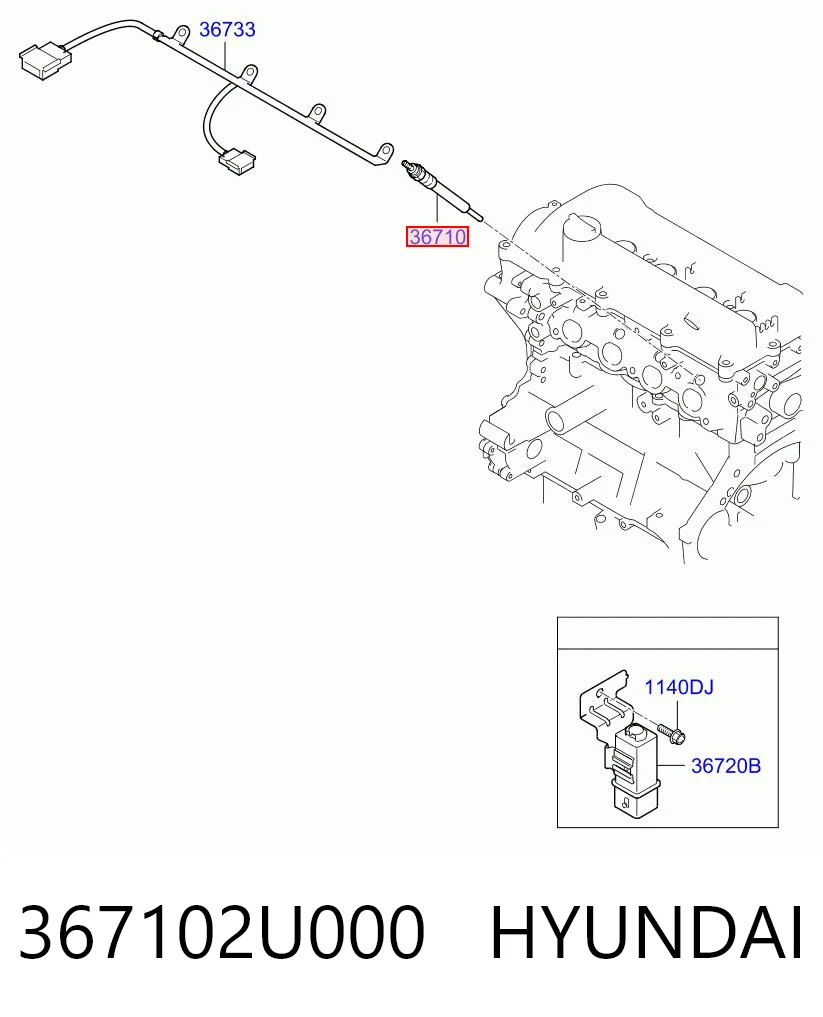 367102U000 General Motors Свічки розжарювання
