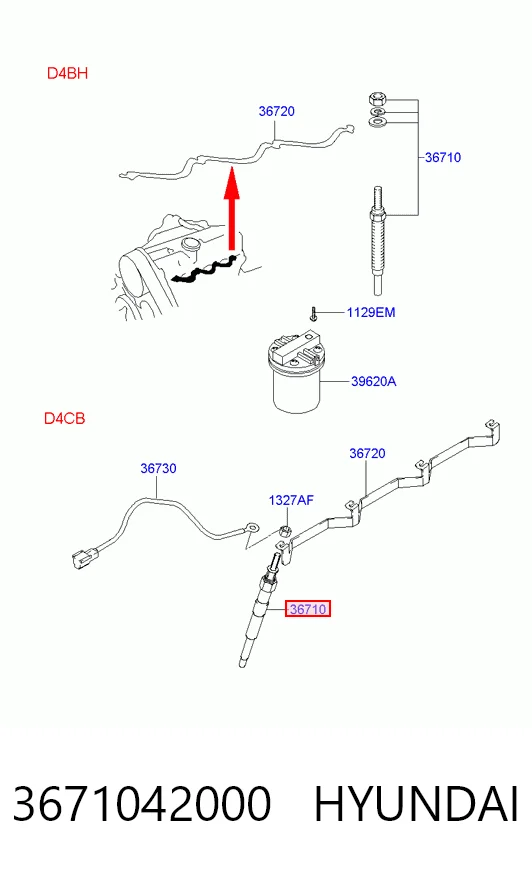 3671042000 Hyundai/Kia Свічки розжарювання