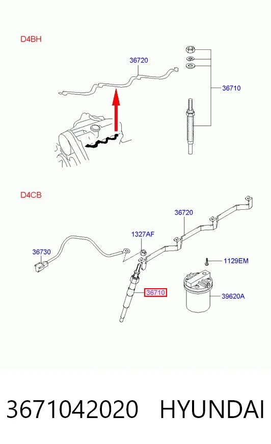 3671042020 Hyundai/Kia Свічки розжарювання