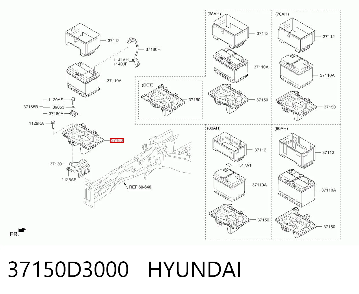 37150D3000 Hyundai/Kia Піддон акумулятора (АКБ)