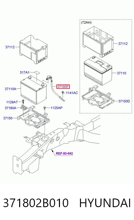 371802B010 Hyundai/Kia Авто акумулятор