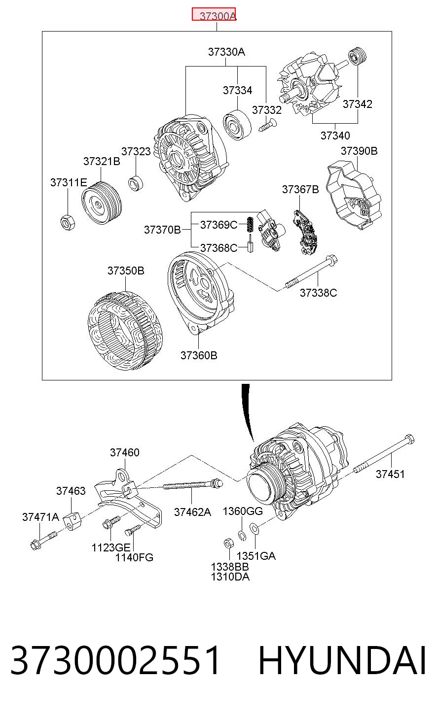 3730002551 Hyundai/Kia Авто генератор