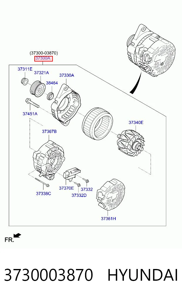 3730003870 Hyundai/Kia Авто генератор