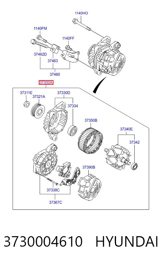 3730004610 Hyundai/Kia Авто генератор
