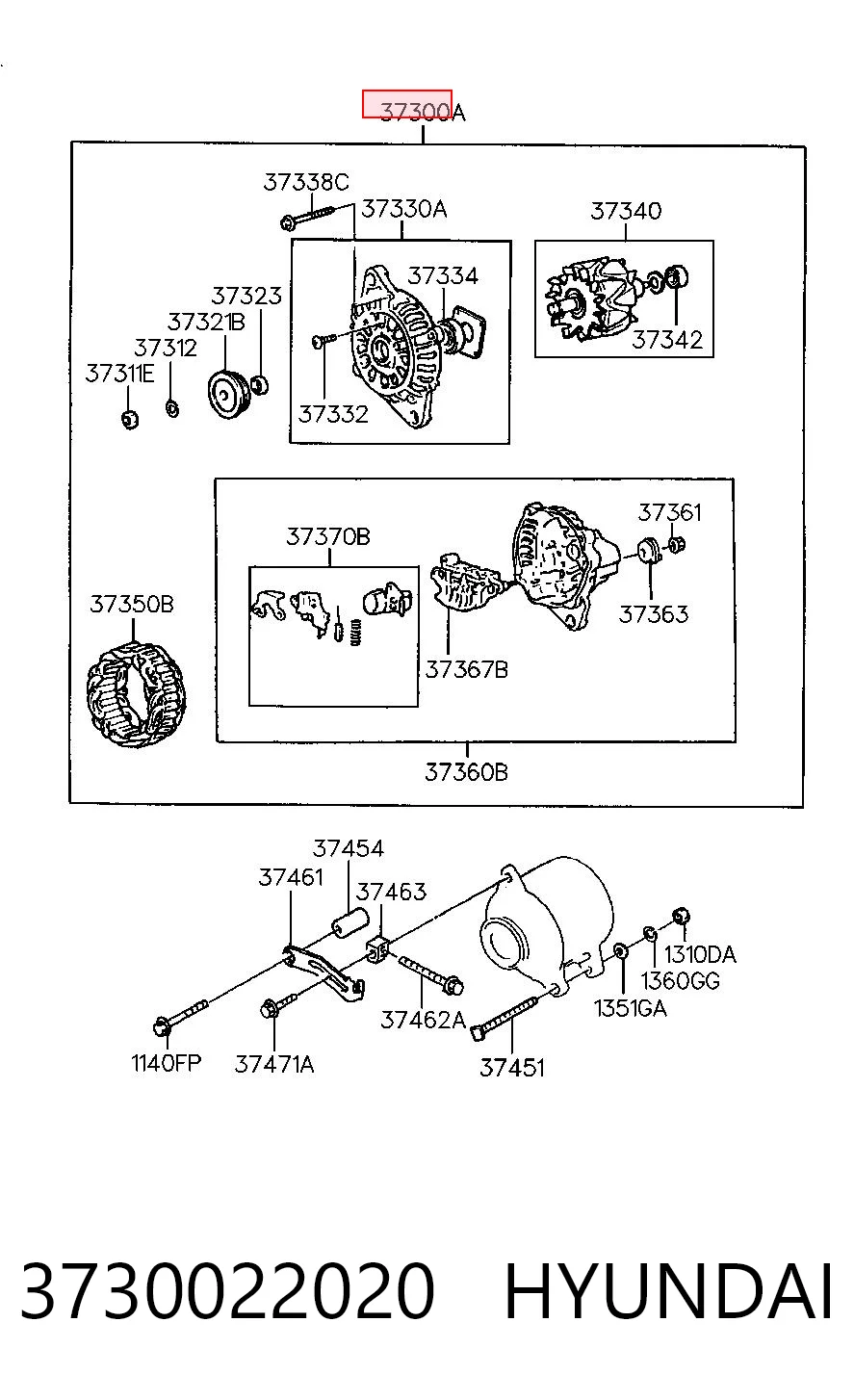 3730022020 Hyundai/Kia Авто генератор