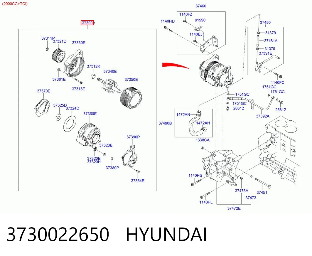 3730022650 Hyundai/Kia Авто генератор