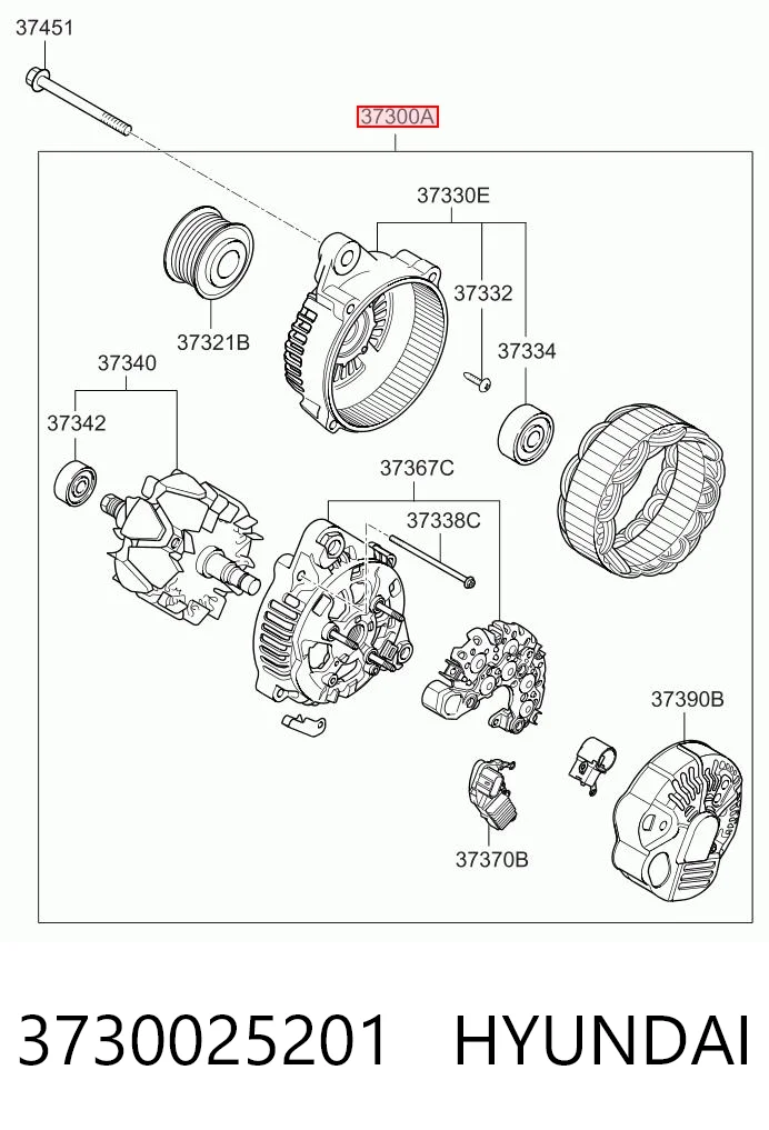 3730025201 Hyundai/Kia Авто генератор