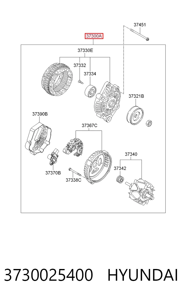 3730025400 Hyundai/Kia Авто генератор