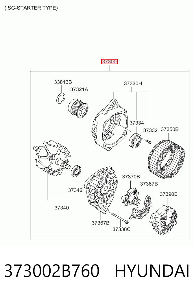 373002B760 Hyundai/Kia Авто генератор