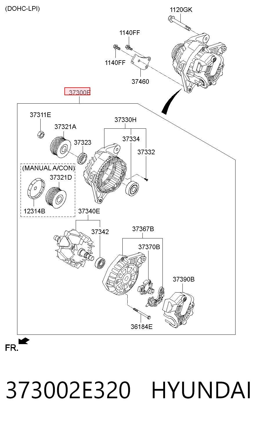 373002E320 Hyundai/Kia Авто генератор