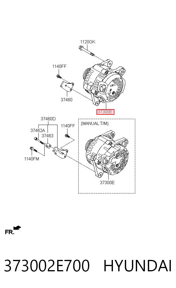 373002E700 Hyundai/Kia Авто генератор