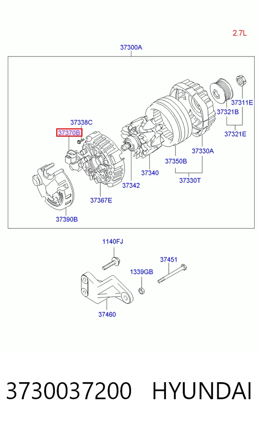 Генератор KIA Magentis I седан (GD) (2001 - 2005) ціна, від 38.49 USD