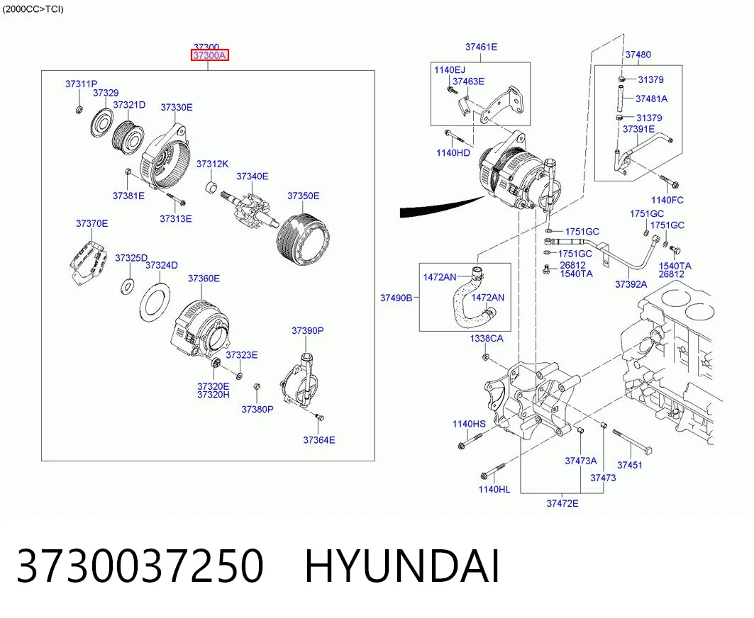 3730037250 Hyundai/Kia Авто генератор