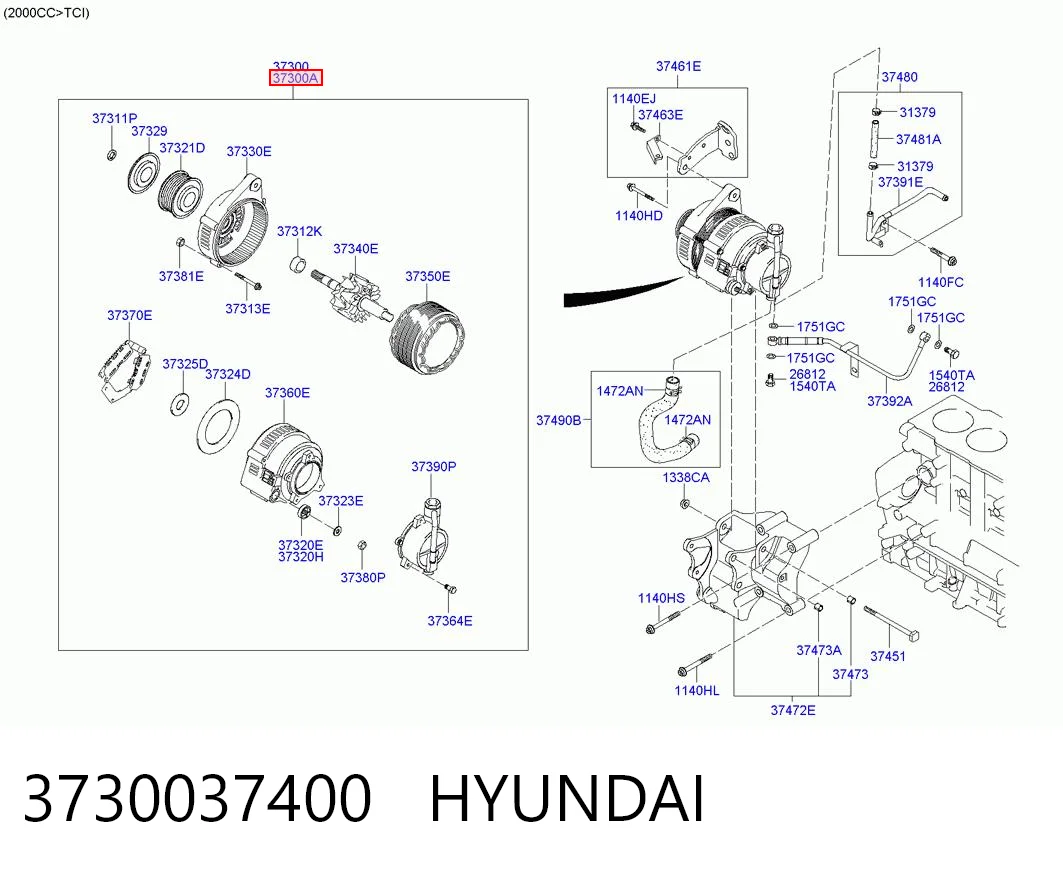 3730037400 Hyundai/Kia Авто генератор