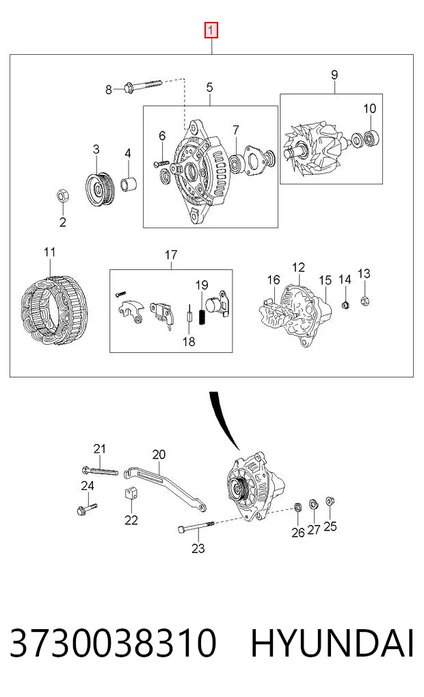 3730038310 Hyundai/Kia Авто генератор