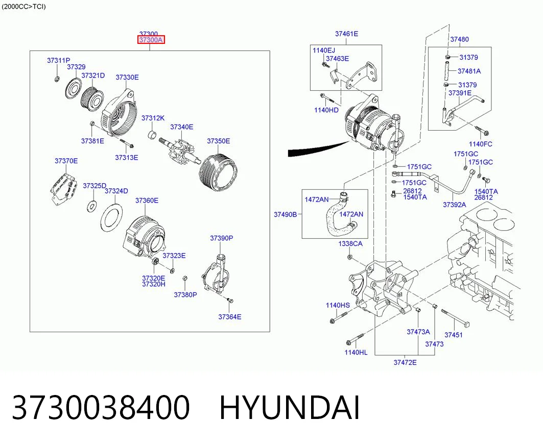 3730038400 Hyundai/Kia Авто генератор