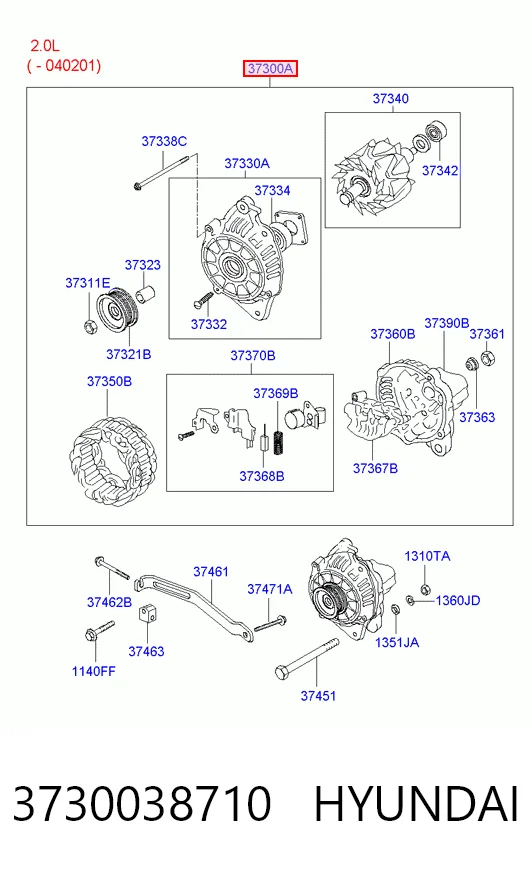 3730038710 Hyundai/Kia Авто генератор