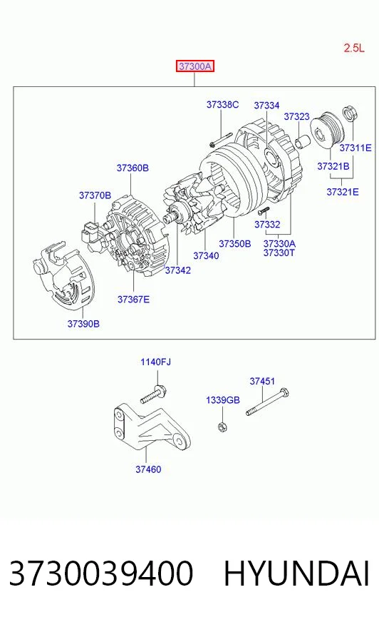3730039400 Hyundai/Kia Авто генератор
