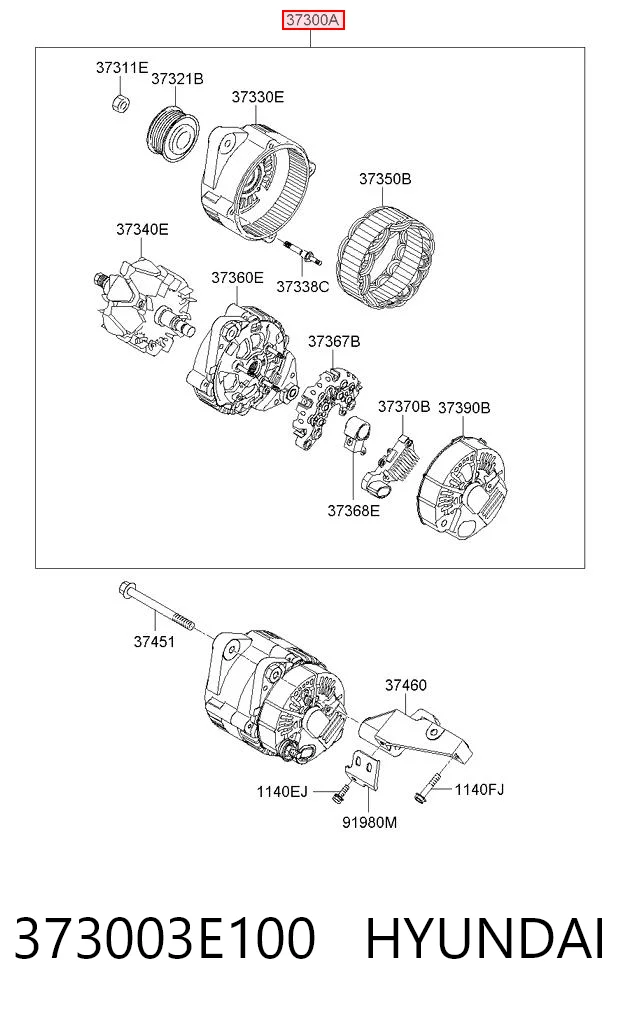 373003E100 Hyundai/Kia Авто генератор