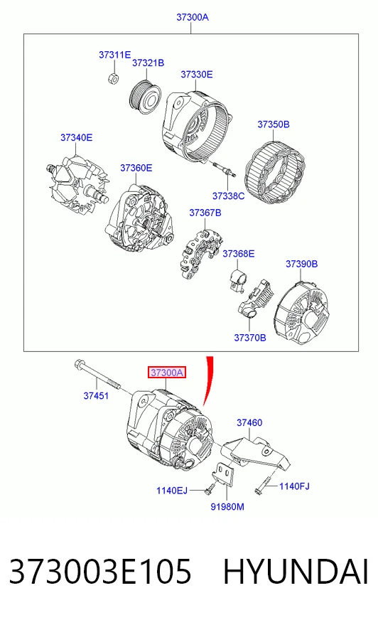 373003E105 Hyundai/Kia Авто генератор