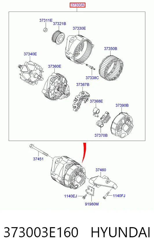 373003E160 Hyundai/Kia Авто генератор