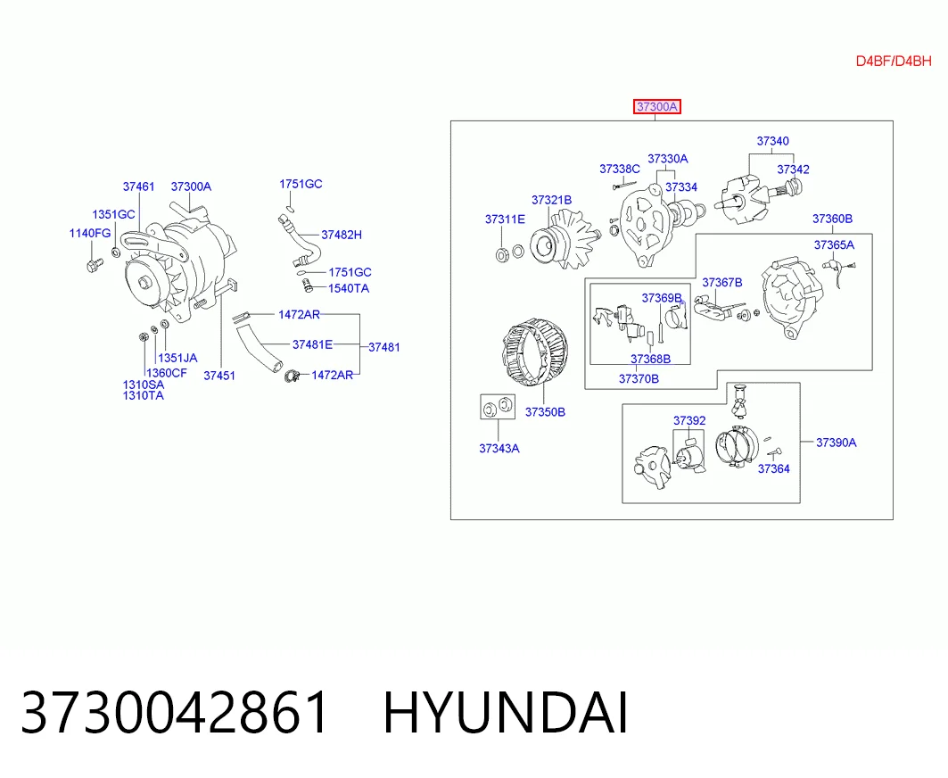 3730042861 Hyundai/Kia Авто генератор