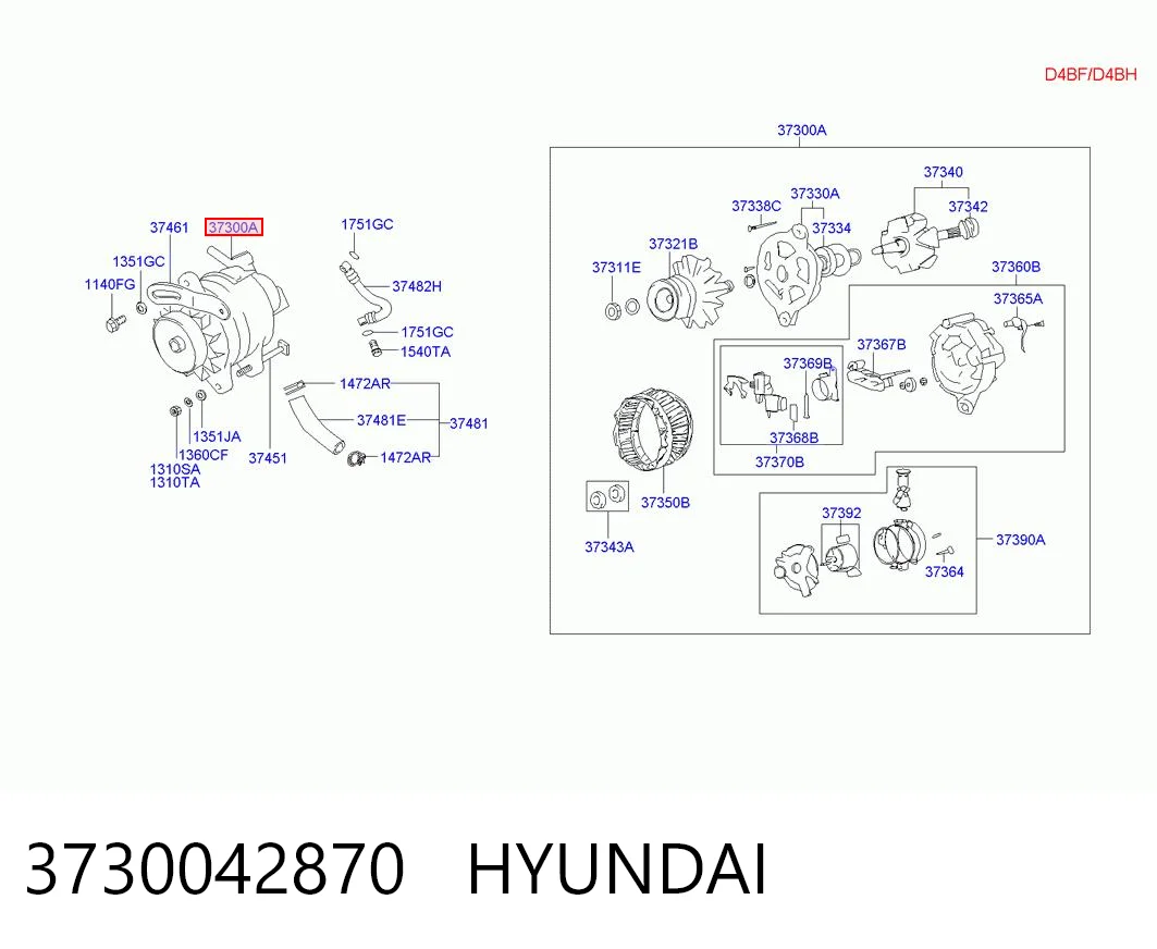 3730042870 Hyundai/Kia Авто генератор