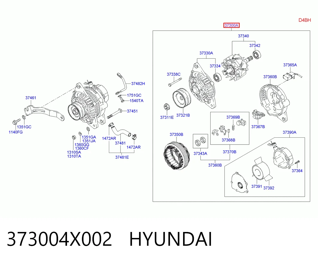 373004X002 Hyundai/Kia Авто генератор