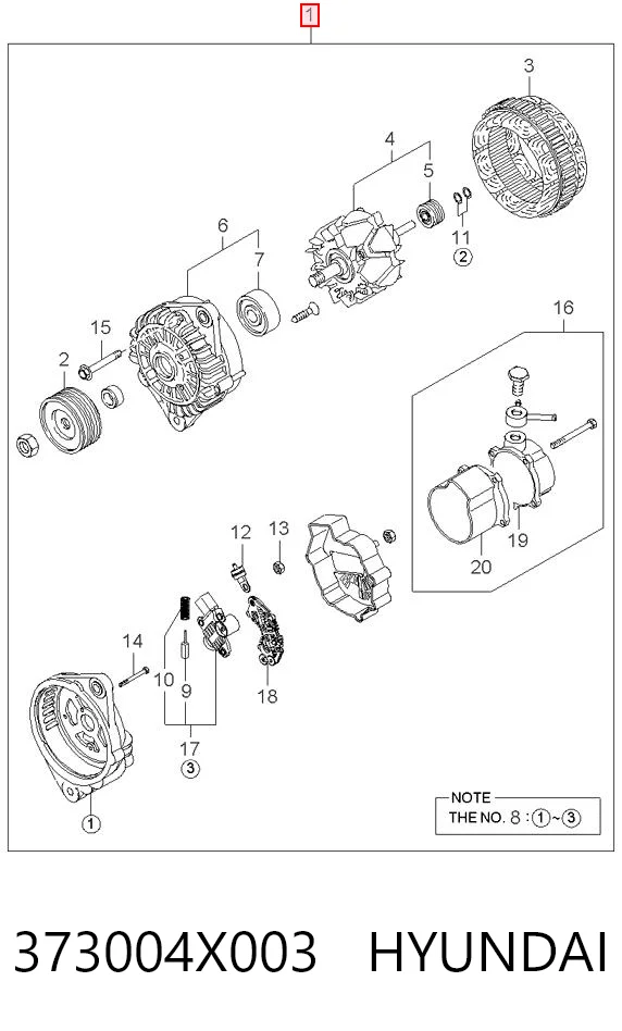 373004X003 Hyundai/Kia Авто генератор