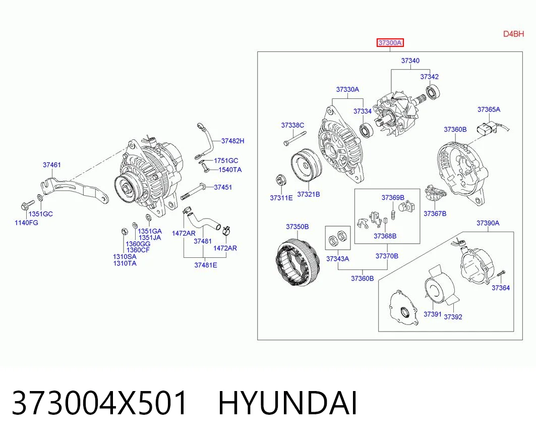 373004X501 Hyundai/Kia Авто генератор