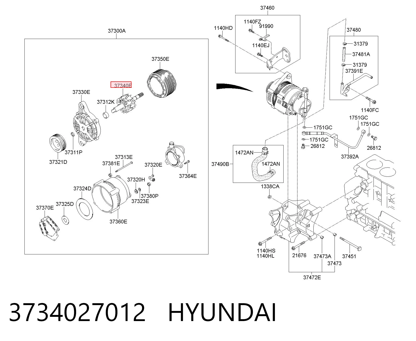 Купити Якір генератора Hyundai Santa Fe I SM