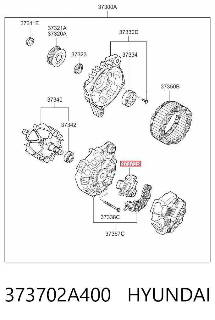 373702A400 Hyundai/Kia Реле-регулятор (напруги)