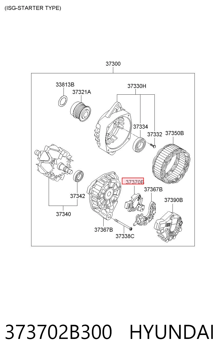373702B300 Hyundai/Kia Реле-регулятор (напруги)