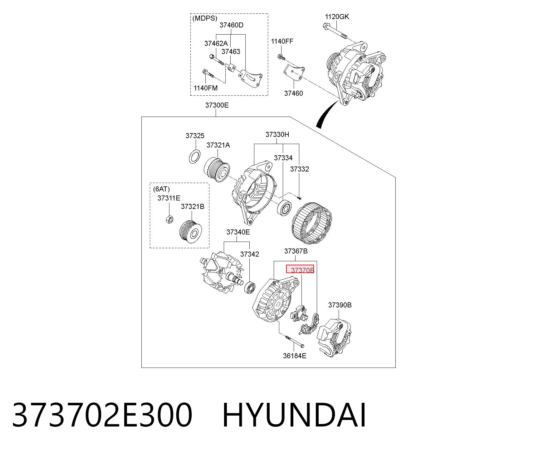 373702E300 Hyundai/Kia Реле-регулятор (напруги)