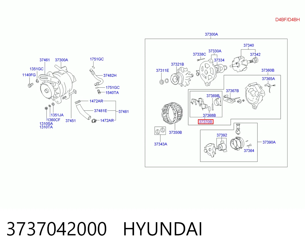 Реле-регулятор (напруги) на Hyundai Galloper  JK
