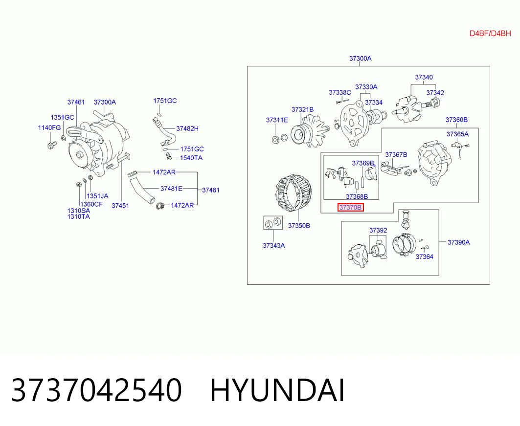 Реле зарядки генератора Hyundai Galloper позашляховик (JK) (1997 - 2003) ціна, від 10.18 USD