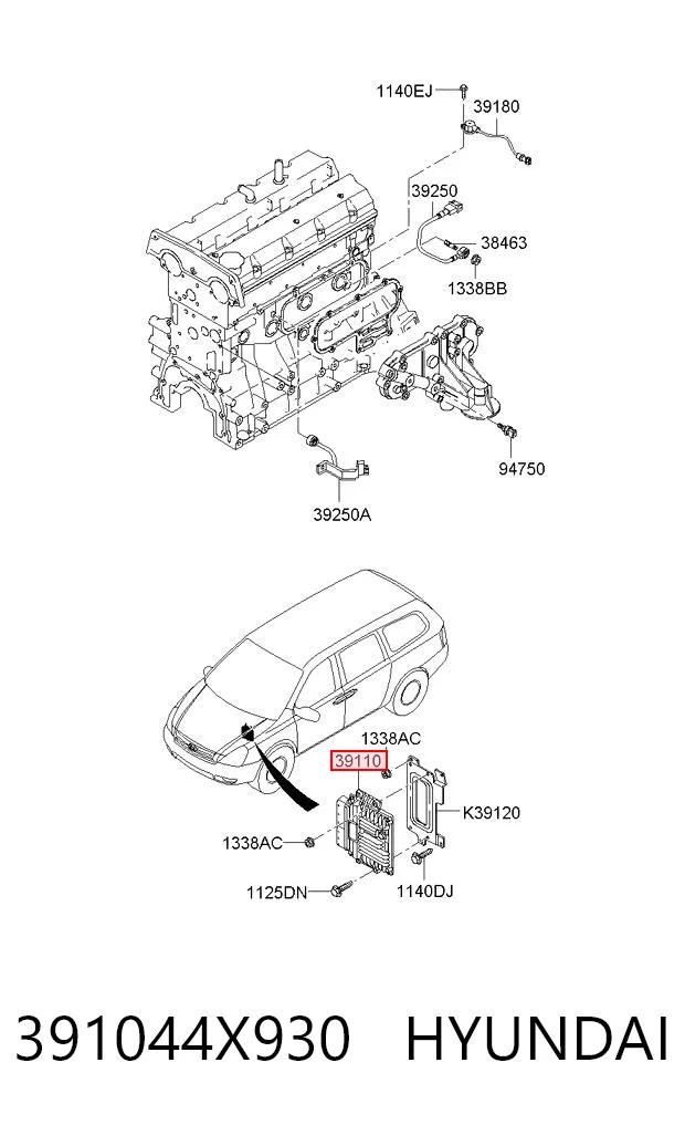Блок електронного управління на KIA Carnival III VQ