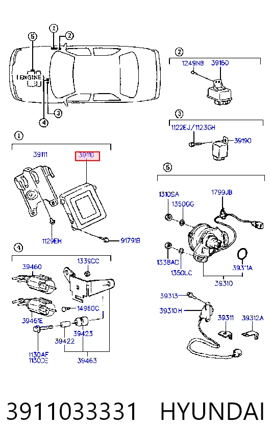 Блок електронного управління на Hyundai Sonata III 