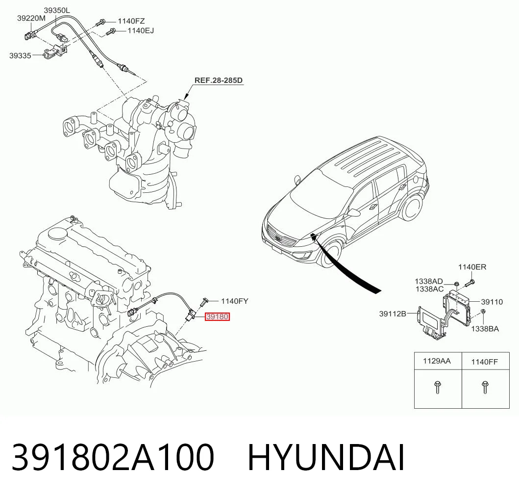 391802A100 Hyundai/Kia ДПКВ