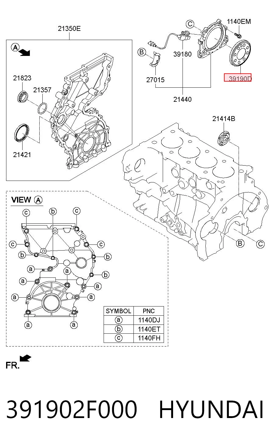391902F000 Hyundai/Kia Зубчастий вінець датчика положення колінвала