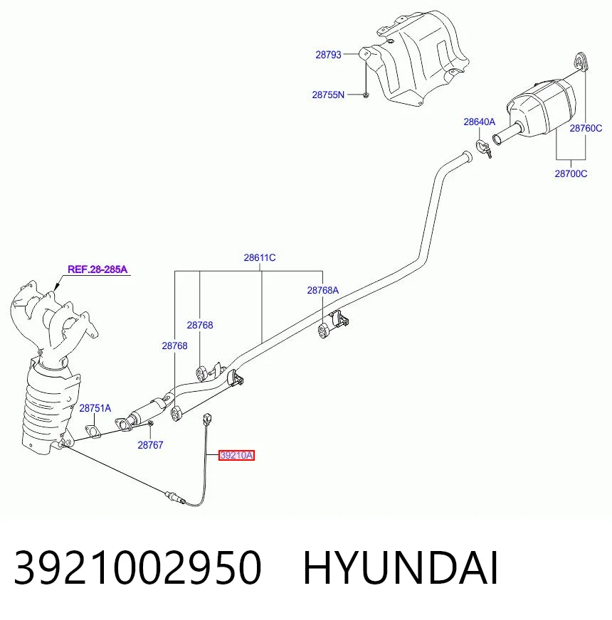 3921002950 Hyundai/Kia Лямбда зонд після каталізатора