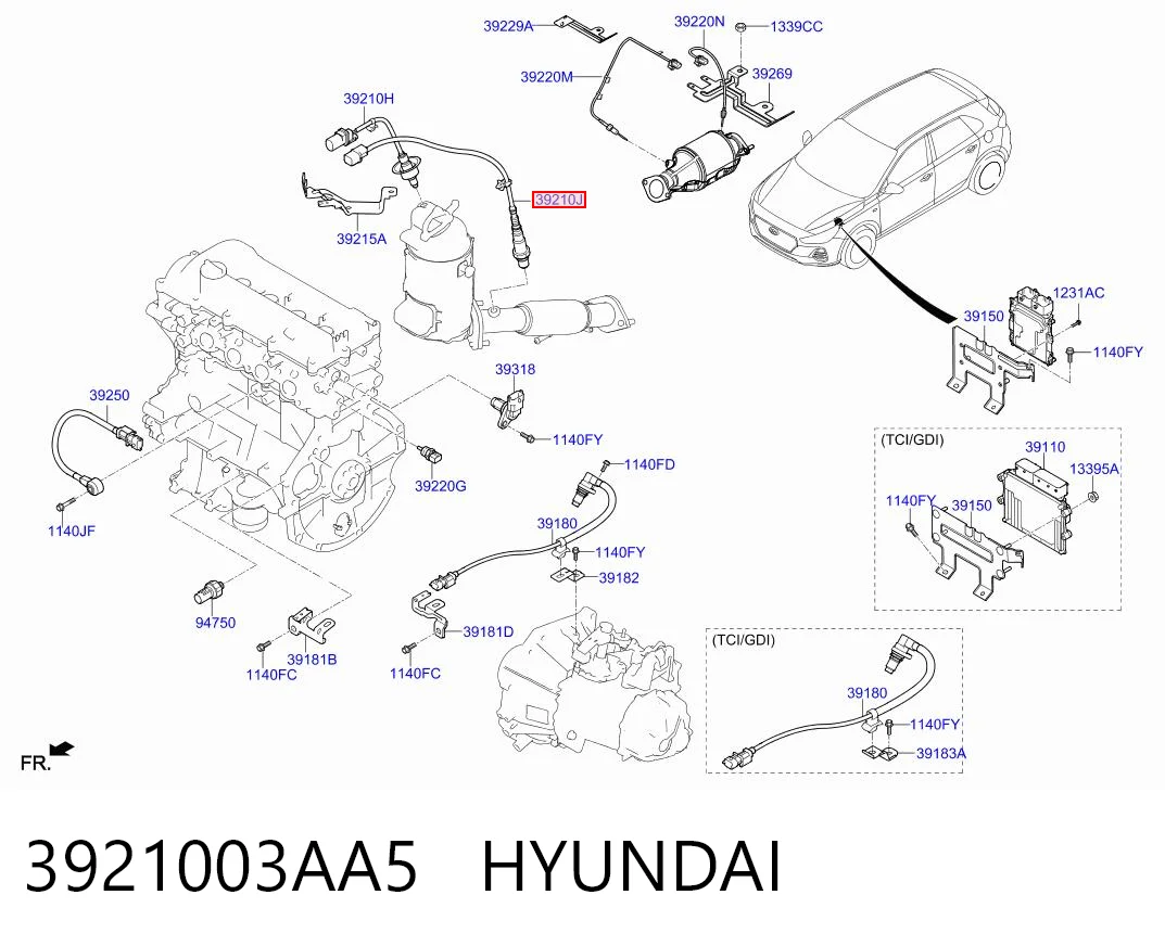 3921003AA5 Hyundai/Kia Лямбда зонд після каталізатора