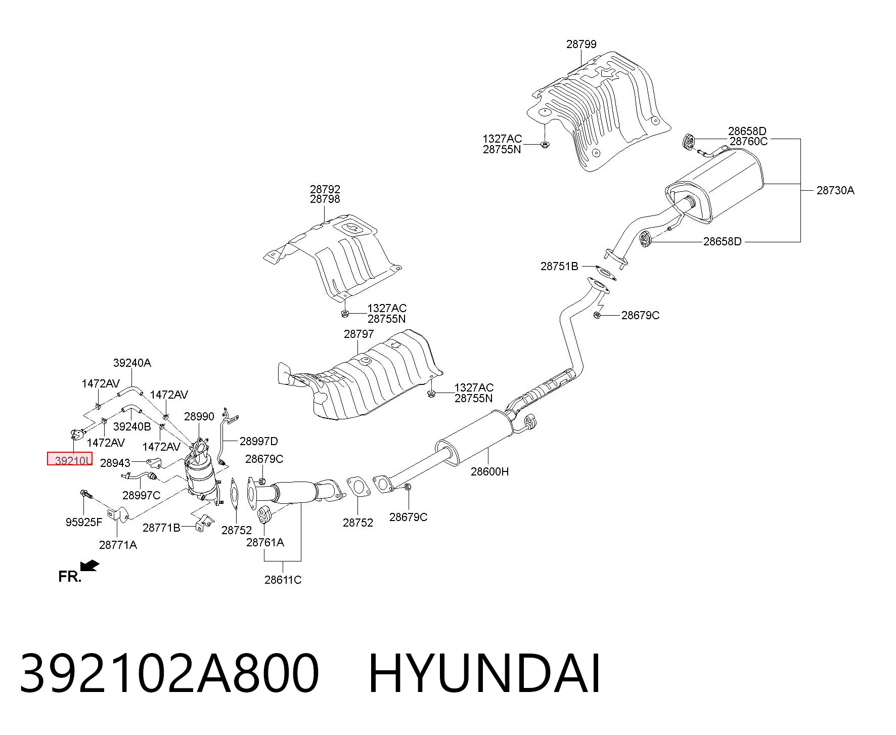 392102A800 Hyundai/Kia Датчик тиску вихлопних газів