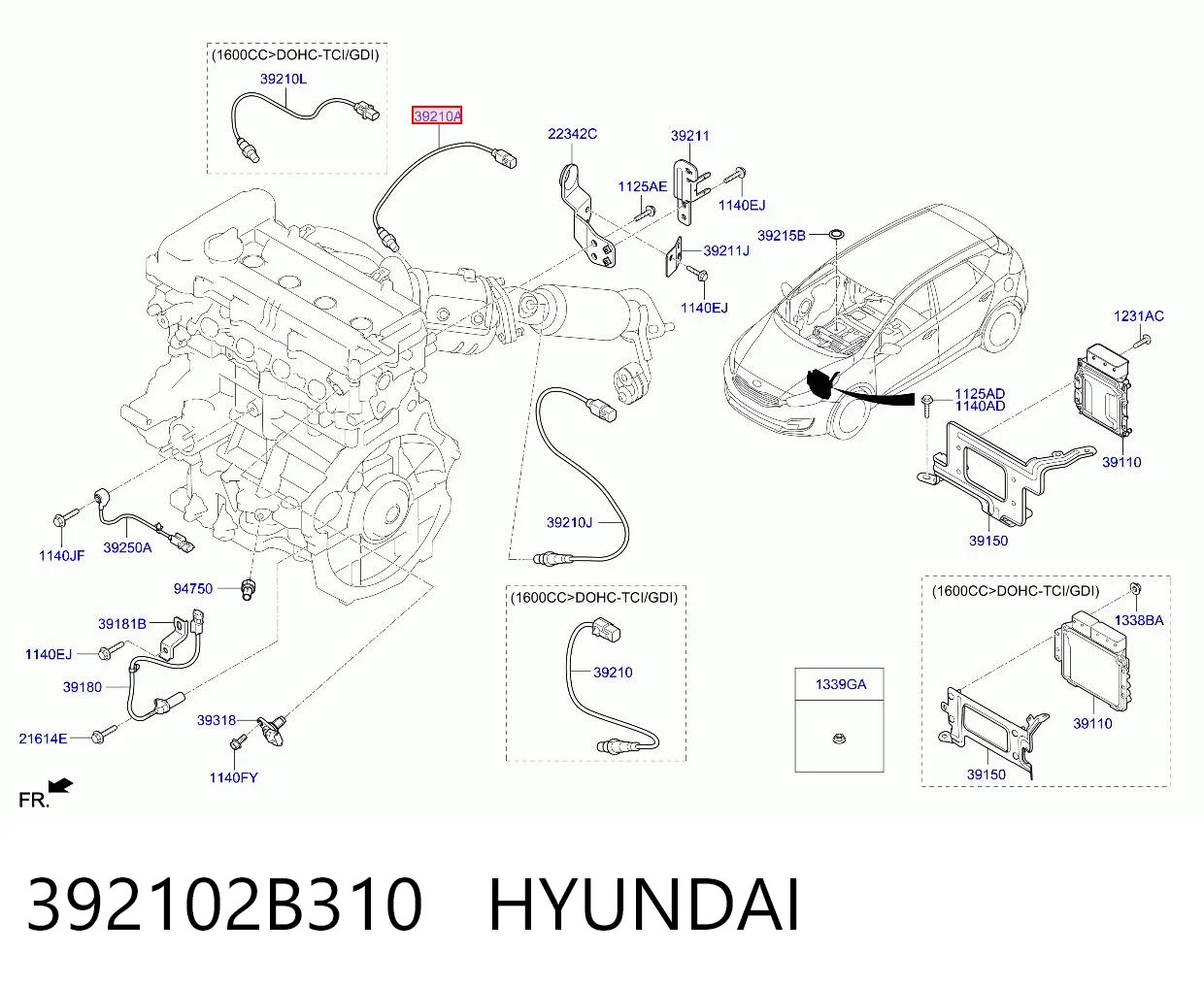 392102B310 Hyundai/Kia Датчик кисню