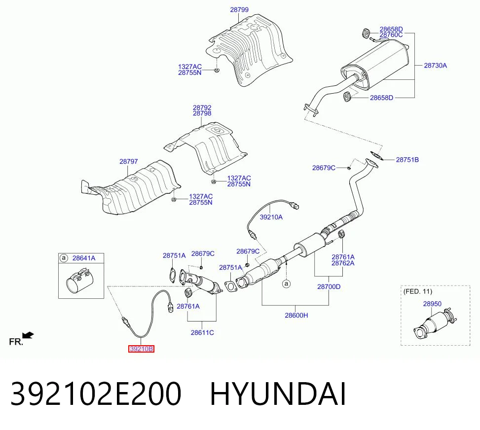 392102E200 Hyundai/Kia Лямбдазонд, датчик кисню до каталізатора